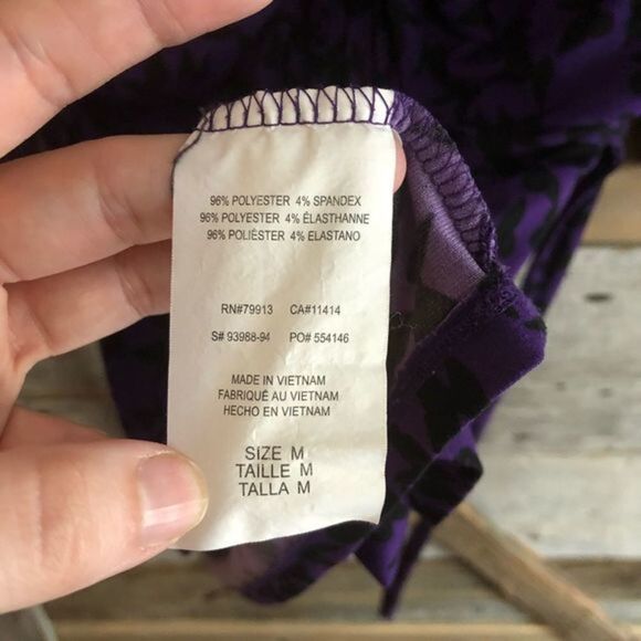 MOTHERHOOD Maternity size Med Purple babydoll top with black butterflies - Picture 5 of 5